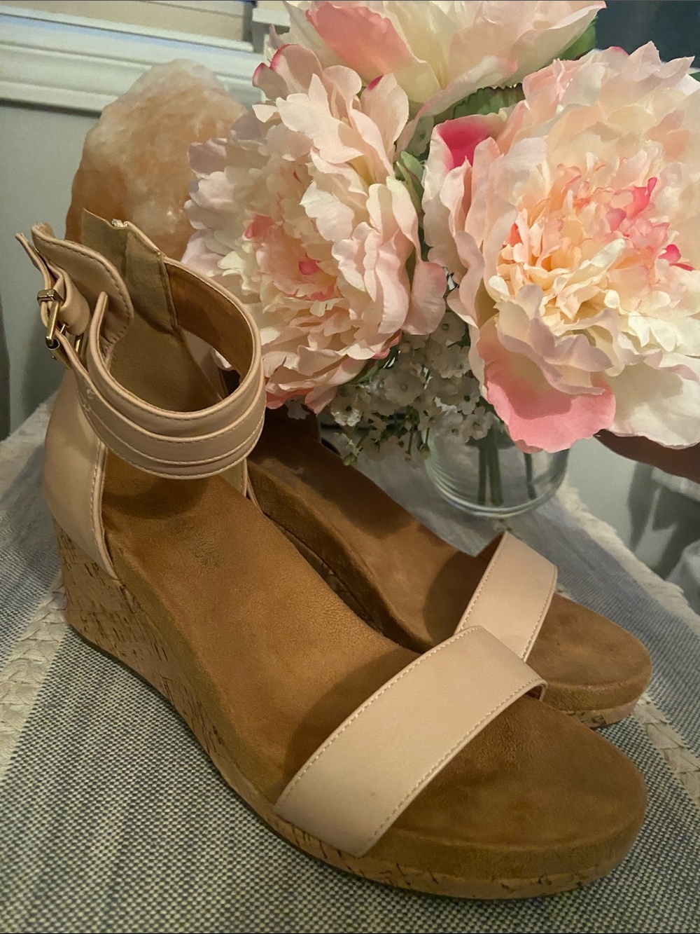 Women’s Nude Ankle-Strap Wedge heels Dream Paris Brand